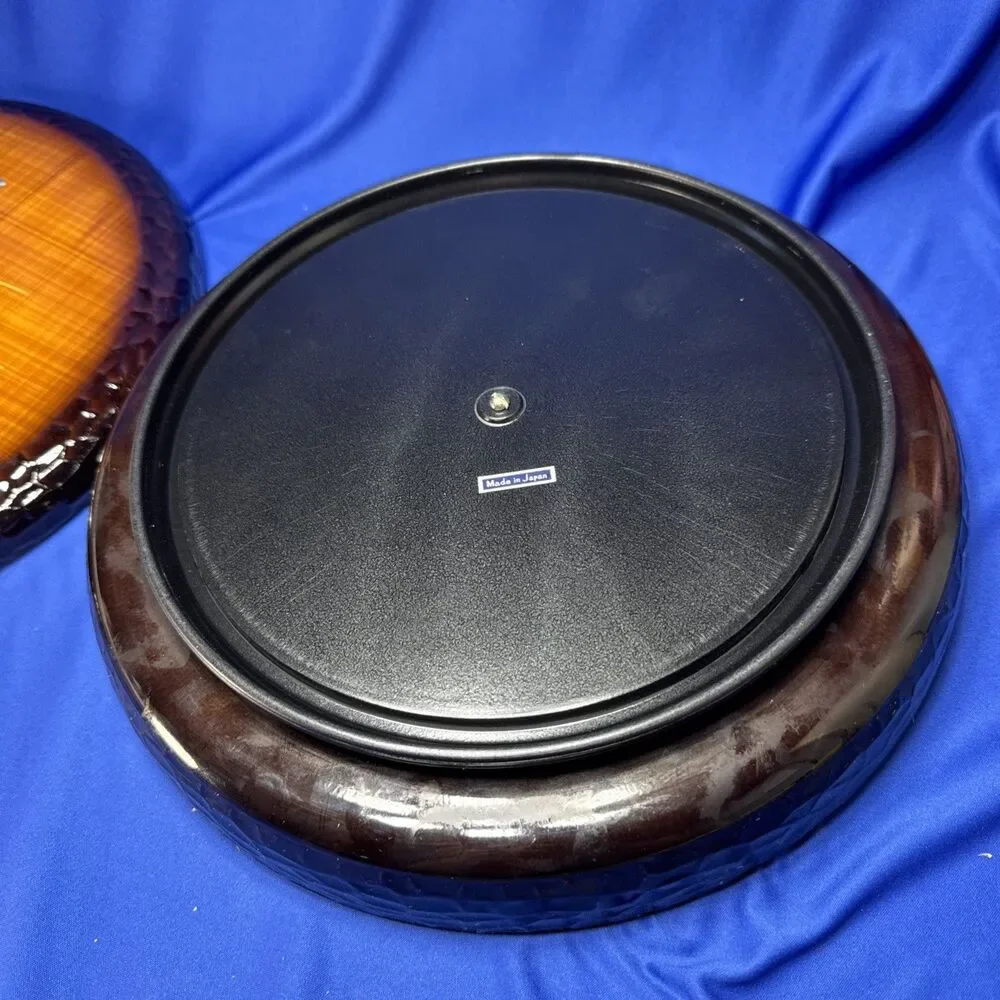 VINTAGE ORIENTAL FLORAL LAZY SUSAN WITH INSERT TRAY With Original Box